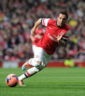 Arsenal V Everton - FA Cup 2014 Prints: Santi Cazorla in Action: Arsenal vs. Everton, FA Cup Quarter-Final