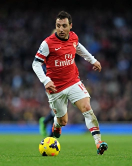 Arsenal V Fulham 2013-14 Prints: Santi Cazorla in Action: Arsenal vs Fulham, Premier League 2013-14