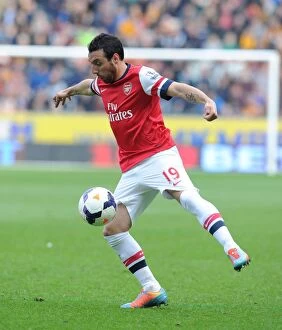 Images Dated 20th April 2014: Santi Cazorla in Action: Hull City vs Arsenal, Premier League 2013-2014