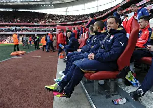 Arsenal V Norwich City 2015-16 Prints: Santi Cazorla on the Arsenal Bench: Premier League 2015-16