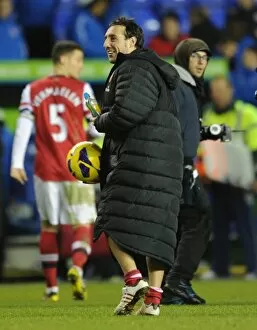 Santi Cazorla (Arsenal) with his hat trick ball. Reading 2: 5 Arsenal. Barclays Premier League