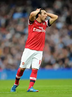 Manchester City V Arsenal 2012:13 Prints: Santi Cazorla (Arsenal). Manchester City 1: 1 Arsenal. Barclays Premier League