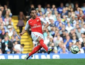 Chelsea v Arsenal 2014-15 Collection: Santi Cazorla: Arsenal Star in Action Against Chelsea (2014-15)