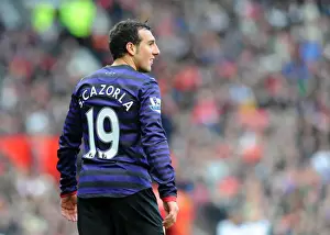 Manchester United V Arsenal 2012-13 Prints: Santi Cazorla: Arsenal Star in Action Against Manchester United (2012-13)