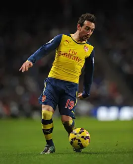 Manchester City V Arsenal 2014-15 Prints: Santi Cazorla: Arsenal Star in Manchester City Showdown (Premier League 2014-15)