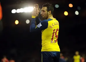 Liverpool V Arsenal 2014/15 Prints: Santi Cazorla: Arsenal Star Prepares for Liverpool Showdown, Premier League 2014/15
