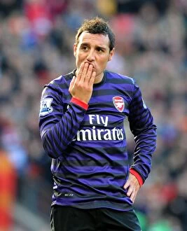 Images Dated 3rd November 2012: Santi Cazorla: Arsenal's Brilliant Midfield Performance Against Manchester United (2012-13)