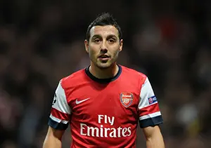 Arsenal V Schalke 04 2012-13 Prints: Santi Cazorla: Arsenal's Creative Spark in the 2012-13 Champions League Clash Against Schalke 04