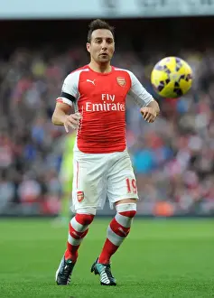 Arsenal V Burnley 2014/15 Prints: Santi Cazorla: Arsenal's Midfield Maestro in Action Against Burnley