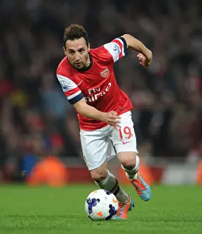 Arsenal V Manchester City 2013/14 Prints: Santi Cazorla: Arsenal's Midfield Maestro in Action Against Manchester City
