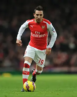 Arsenal V Southampton 2014-15 Prints: Santi Cazorla: Arsenal's Midfield Mastermind in Action Against Southampton (2014-15)
