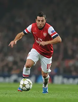Arsenal V Schalke 04 2012-13 Prints: Santi Cazorla: Arsenal's Star Midfielder in Action against Schalke 04