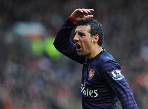Images Dated 3rd November 2012: Santi Cazorla: Brilliant Performance Amidst Manchester United vs Arsenal Rivalry (2012-13)