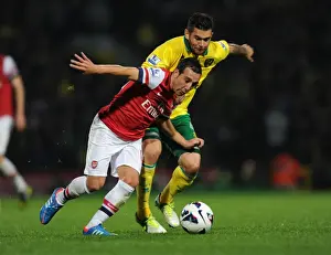 Norwich City V Arsenal 2012-13 Prints: Santi Cazorla Dashes Past Bradley Johnson: Norwich City vs Arsenal, Premier League 2012-13