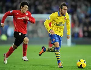 Cardiff City V Arsenal 2013-14 Prints: Santi Cazorla Dashes Past Kim Bo-Kyung: Cardiff City vs. Arsenal, Premier League, 2013