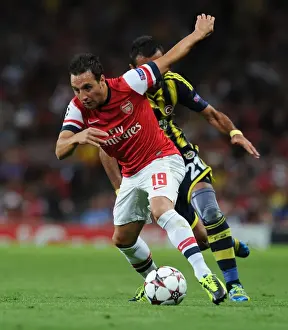 Arsenal V Fenerbahce 2013-14 Prints: Santi Cazorla Dashes Past Selcuk Sahin: Arsenal vs Fenerbahce UEFA Champions League Play-offs (2013)