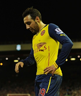 Liverpool V Arsenal 2014/15 Prints: Santi Cazorla Faces Liverpool: Arsenal vs. Liverpool, Premier League 2014/15