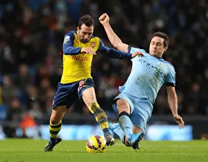 Manchester City V Arsenal 2014-15 Prints: Santi Cazorla Outmaneuvers Frank Lampard: Manchester City vs