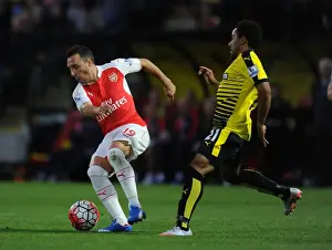 Watford V Arsenal 2015/16 Prints: Santi Cazorla Outmaneuvers Ikechi Anya: A Premier League Moment