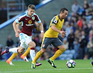 Burnley V Arsenal 2016-17 Prints: Santi Cazorla Outmaneuvers Johan Berg Gudmundsson: A Premier League Moment from Burnley vs Arsenal (2016-17)