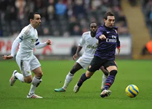 Santi Cazorla Outmaneuvers Leon Britton: A FA Cup Battle between Swansea and Arsenal
