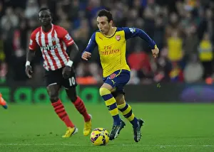Southampton V Arsenal 2014-15 Prints: Santi Cazorla Outmaneuvers Sadio Mane: A Premier League Battle at Southampton, 2014-15