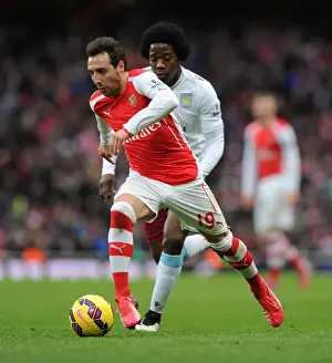 Santi Cazorla Outsmarts Carlos Sanchez: Arsenal vs Aston Villa, Premier League 2014-15