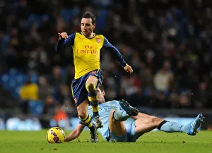 Manchester City V Arsenal 2014-15 Prints: Santi Cazorla Outsmarts Frank Lampard: A Premier League Showdown (2014-15)