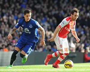 Arsenal Everton 2014-15 Prints: Santi Cazorla Outsmarts Muhamed Besic: Arsenal's Masterclass vs