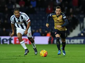 West Bromwich Albion V Arsenal 2015-16 Prints: Santi Cazorla Outsmarts Salomon Rondon: A Premier League Showdown Between Arsenal and West Bromwich Albion
