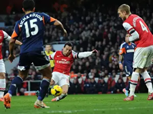 Arsenal V Fulham 2013-14 Prints: Santi Cazorla Scores First Goal: Arsenal vs Fulham, Premier League 2013-14