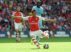 Arsenal V Manchester City - FA Community Shield 2014/15 Prints: Santi Cazorla Scores the Opener: Arsenal vs. Manchester City - FA Community Shield 2014/15