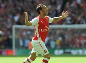 Arsenal V Manchester City - FA Community Shield 2014/15 Prints: Santi Cazorla Scores the Opener: Arsenal's Victory Kickstarts 2014/15 Season vs Manchester City