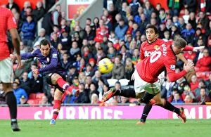 Images Dated 3rd November 2012: Santi Cazorla Scores Past Wayne Rooney: Manchester United vs. Arsenal, Premier League 2012-13