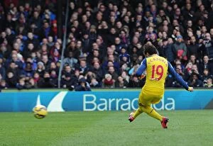 Images Dated 21st February 2015: Santi Cazorla Scores Penalty: Crystal Palace vs. Arsenal, Premier League 2014-15