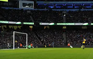 Manchester City V Arsenal 2014-15 Prints: Santi Cazorla Scores Penalty Against Manchester City: Arsenal vs