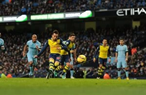 Images Dated 18th January 2015: Santi Cazorla Scores Penalty: Manchester City vs Arsenal, Premier League 2014-15
