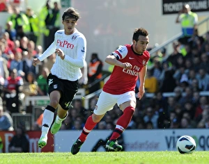 Fulham V Arsenal 2012-13 Prints: Santi Cazorla Surges Past Bryan Ruiz: Fulham vs. Arsenal, Premier League 2012-13