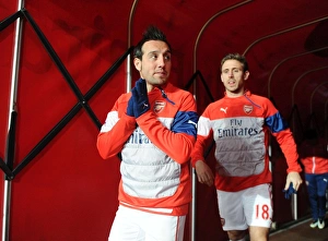 Arsenal V Leicester City 2014-15 Prints: Santi Cazorla in the Tunnel: Arsenal vs Leicester City, Premier League, 2015