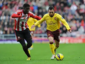 Sunderland V Arsenal 2012-13 Prints: Santi Cazorla vs. Alfred N'Diaye: Clash of Midfield Titans - Sunderland vs