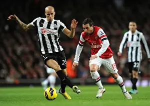 Arsenal V Newcastle United 2012-13 Prints: Santi Cazorla vs. Gabriel Obertan: Battle in the Midfield - Arsenal v Newcastle United (2012-13)
