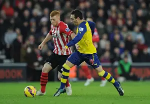 Southampton V Arsenal 2014-15 Prints: Santi Cazorla vs. Harrison Reed: Intense Battle in Southampton v Arsenal (2014-15)