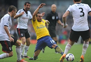 Fulham F C Prints: Santi Cazorla vs. Kacaniklic and Riise: Fulham vs. Arsenal, Premier League 2013-14
