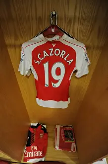 Arsenal V Norwich City 2015-16 Prints: Santi Cazorla's Arsenal Shirt in Arsenal Dressing Room Before Arsenal vs Norwich City (2015-16)