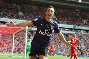 Liverpool V Arsenal 2012-13 Prints: Santi Cazorla's Brilliant Brace: Arsenal's Comeback Win at Anfield (2012-13 Premier League)