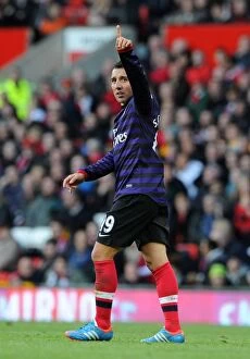 Images Dated 3rd November 2012: Santi Cazorla's Epic Goal: Arsenal's Triumph over Manchester United, Premier League 2012-13