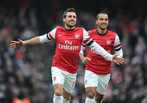 Arsenal V Aston Villa - 2012-13 Prints: Santi Cazorla's Goal: Arsenal vs. Aston Villa, Premier League 2012-13