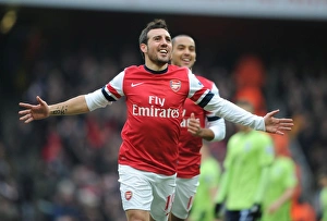 Arsenal V Aston Villa - 2012-13 Prints: Santi Cazorla's Goal: Arsenal vs Aston Villa, Premier League 2012-13
