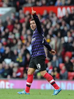 Images Dated 3rd November 2012: Santi Cazorla's Goal: Manchester United vs. Arsenal, Premier League 2012-13