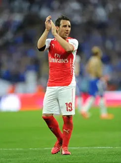 Reading V Arsenal FA Cup Semi Final 2014/15 Prints: Santi Cazorla's Triumphant FA Cup Semi-Final Celebration with Arsenal Fans